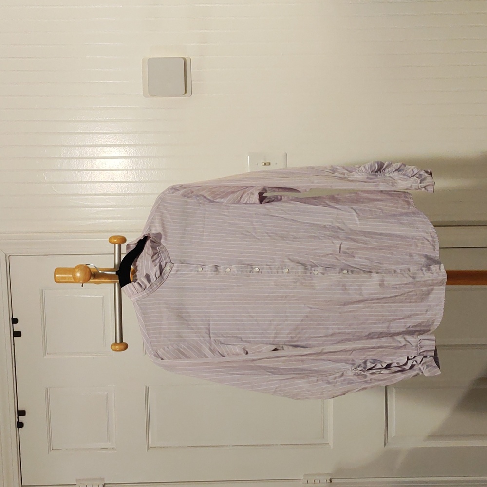Purple & white pinstripe Button down